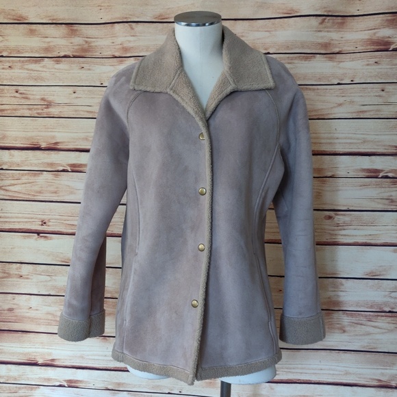 Vintage Laura Ashley Faux Shearling/Suede Coat - Picture 1 of 8